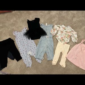 8 piece toddler girl lot (dress, leggings, jumper)